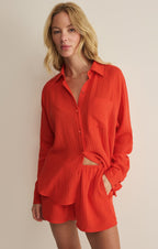 The Perfect Airy Gauze Button Up