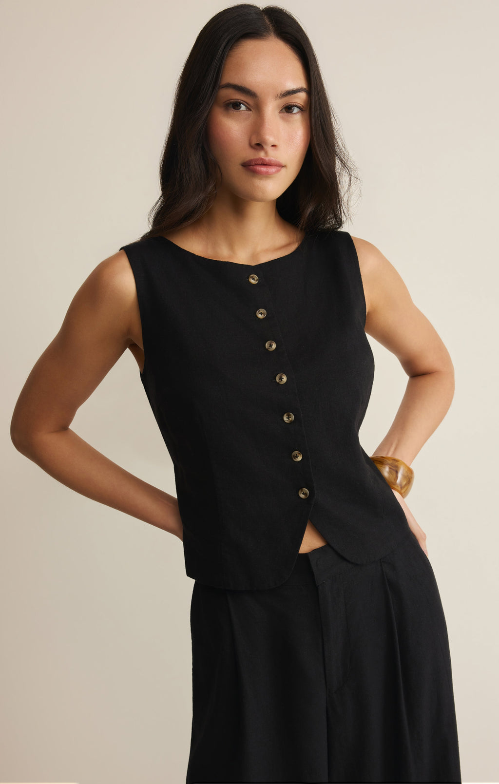 Roman Linen Vest