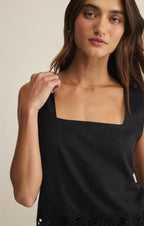 Charlene Embroidered Linen Top
