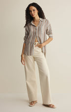 The Perfect Striped Linen Button Up