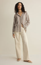 The Perfect Striped Linen Button Up