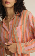 The Perfect Striped Linen Button Up