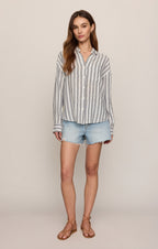 The Perfect Striped Linen Button Up