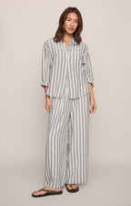 The Perfect Striped Linen Button Up
