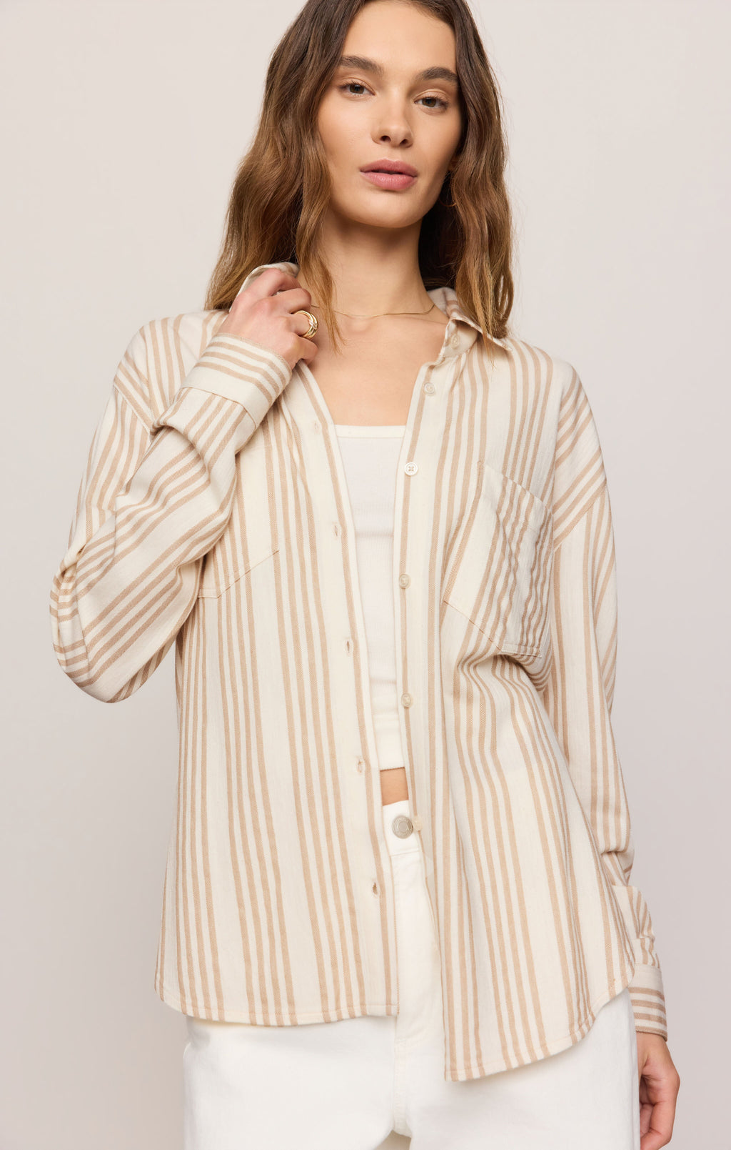 Reese Button Up Stripe Top