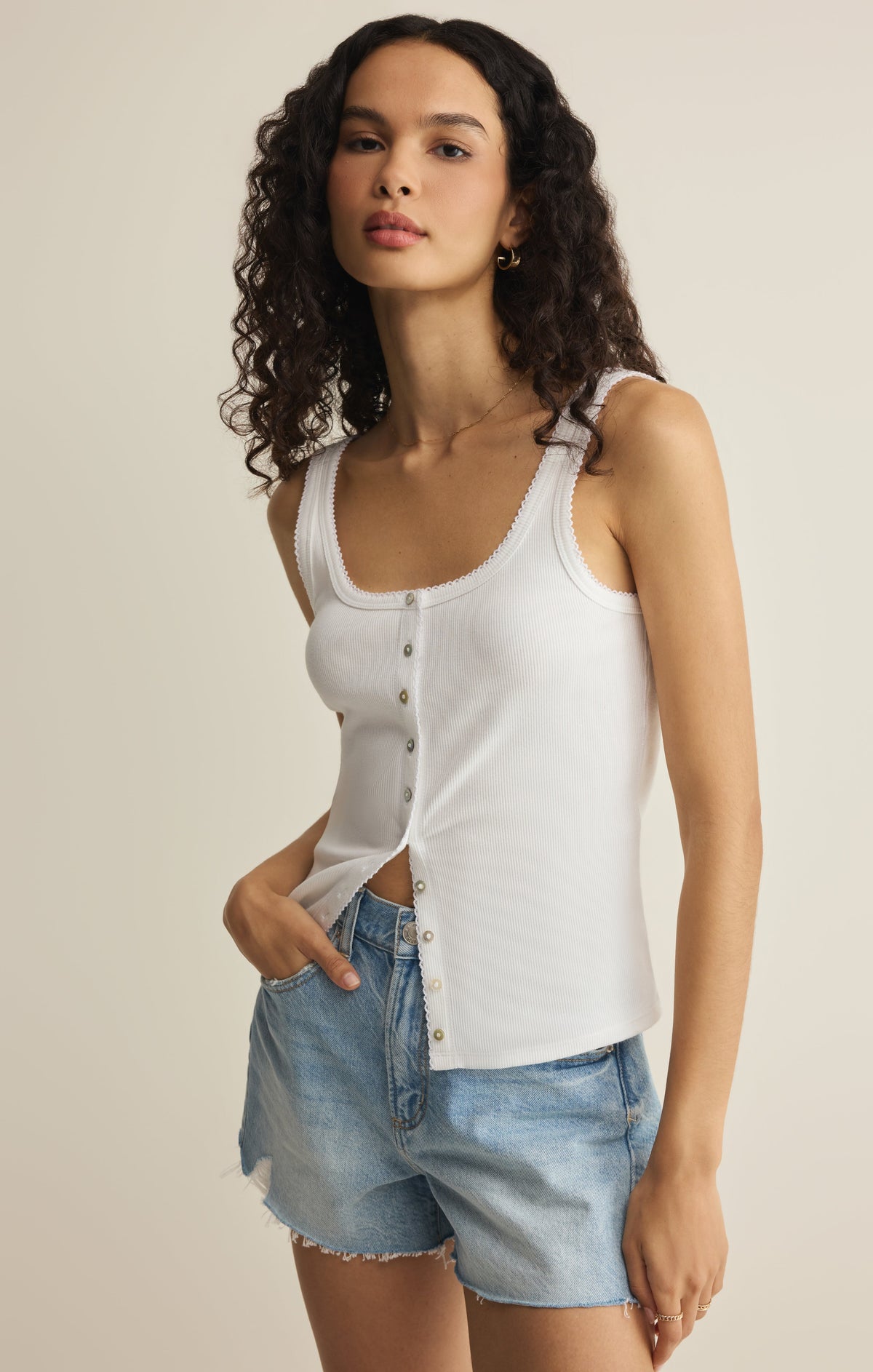 Niko Scallop Rib Tank Top