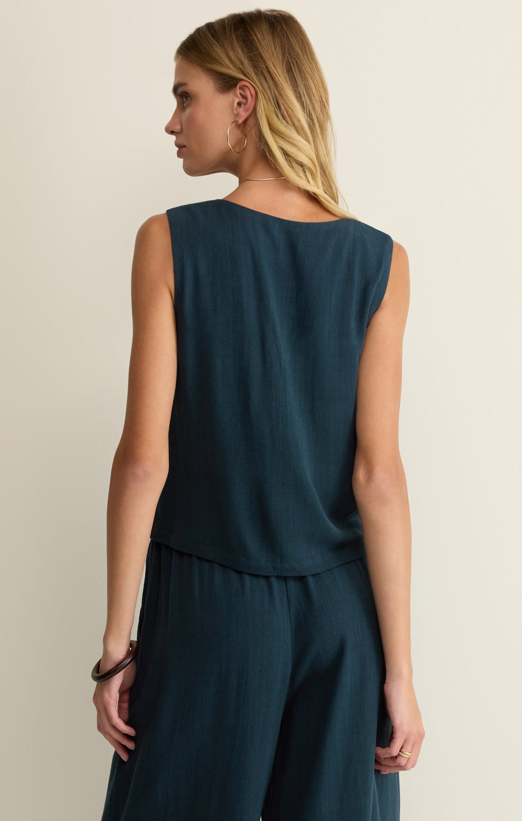Charli Cropped Linen Tank