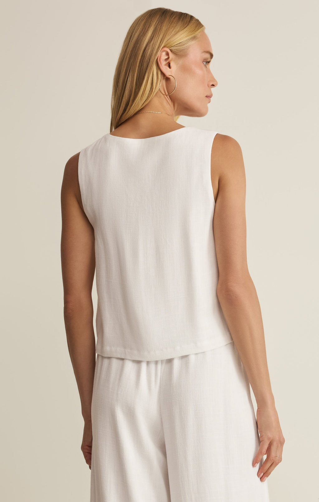 Charli Cropped Linen Tank