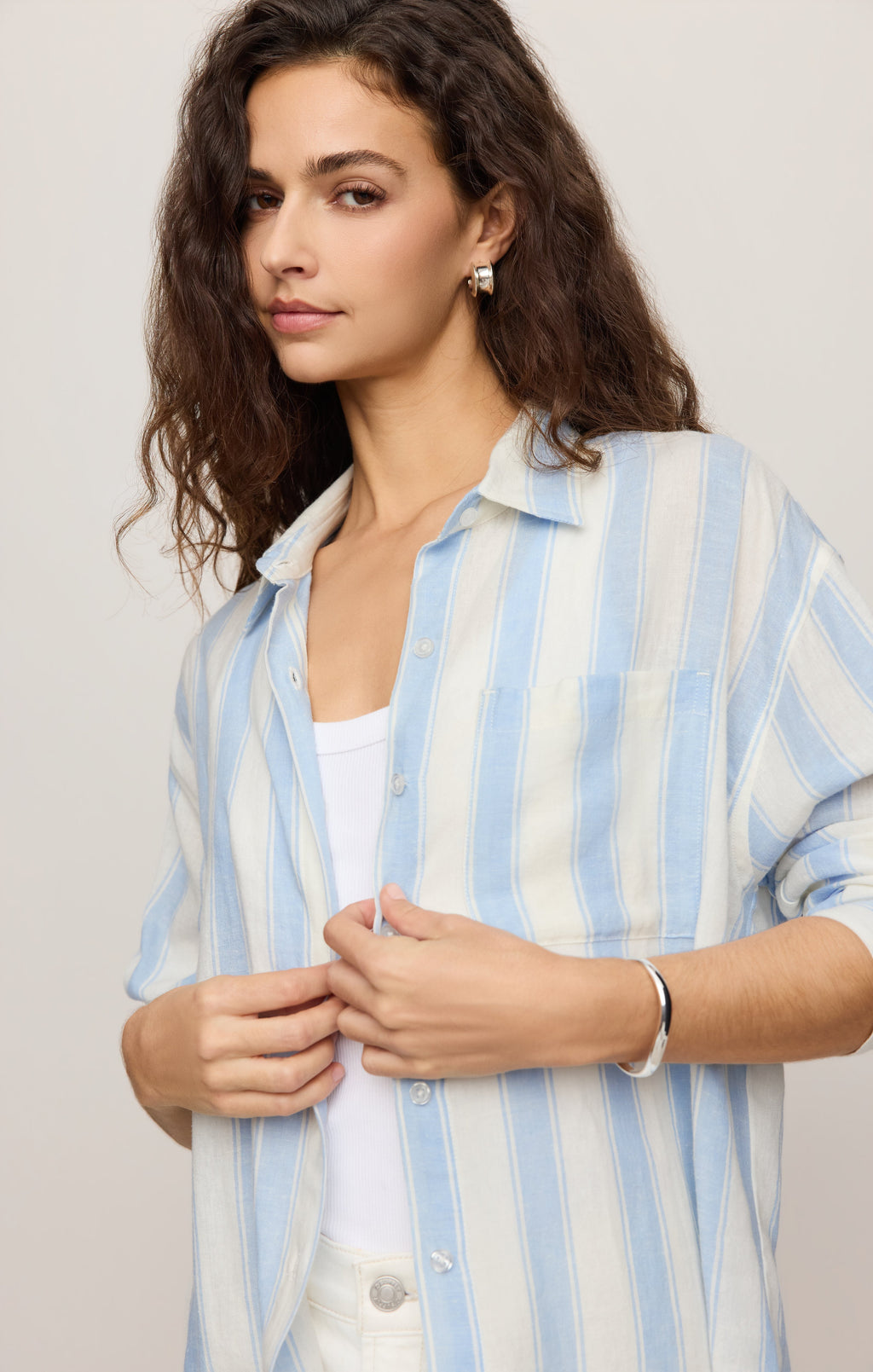Perfect Striped Linen Button Up