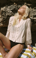 Louella Embroidered Button Up Top