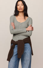 Audri Pointelle Henley Top