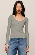Audri Pointelle Henley Top