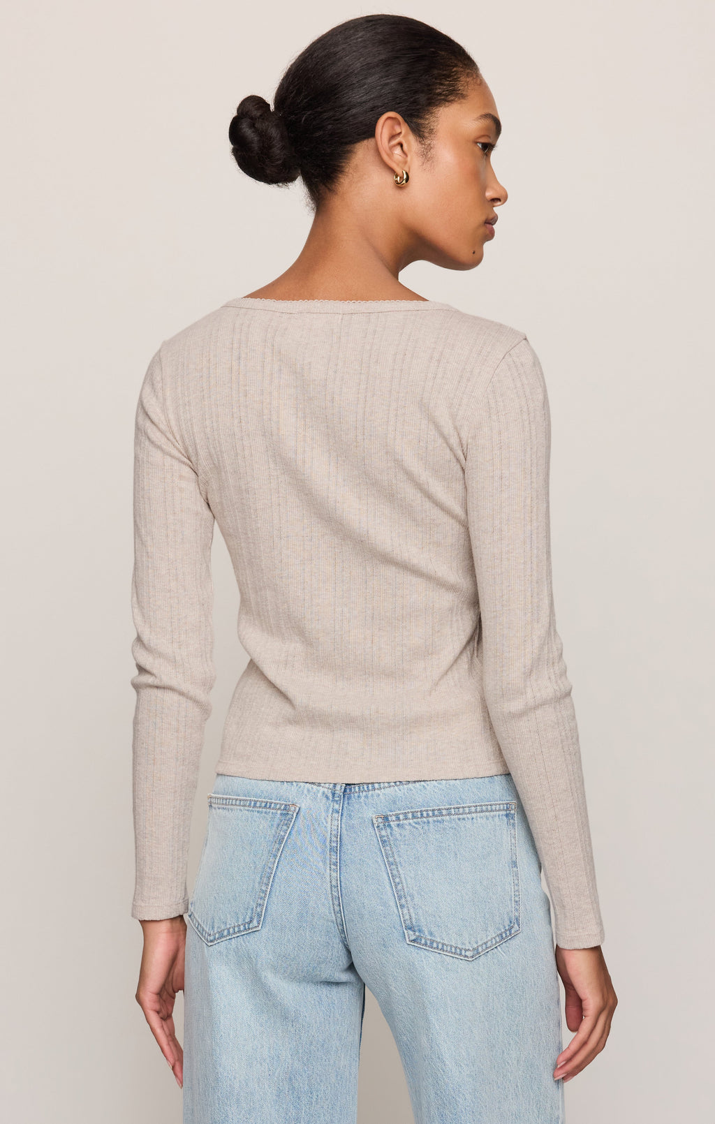Audri Pointelle Henley Top