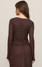 Amara Polka Dot Mesh Top