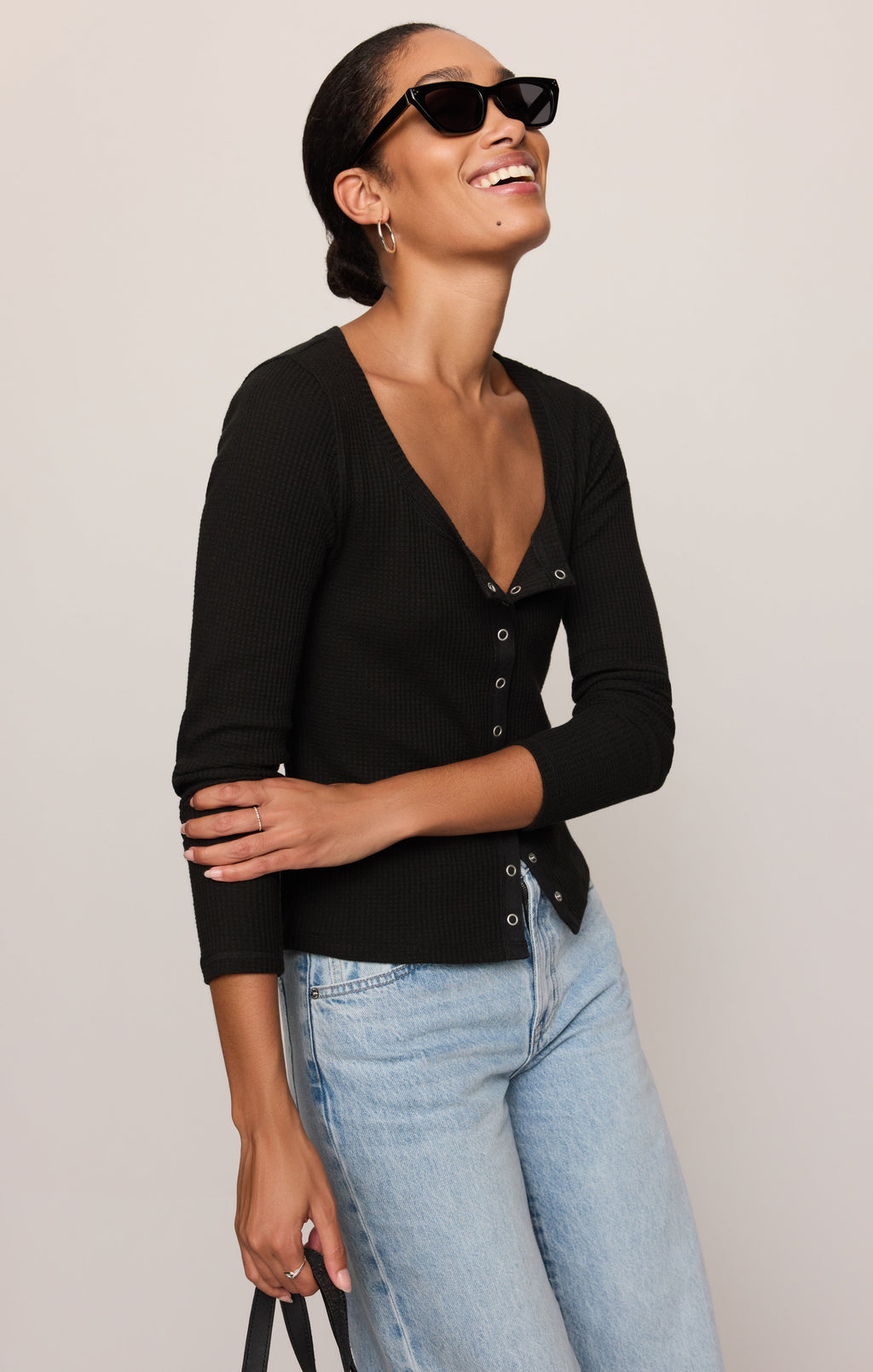 Albany Waffle Snap Front Top