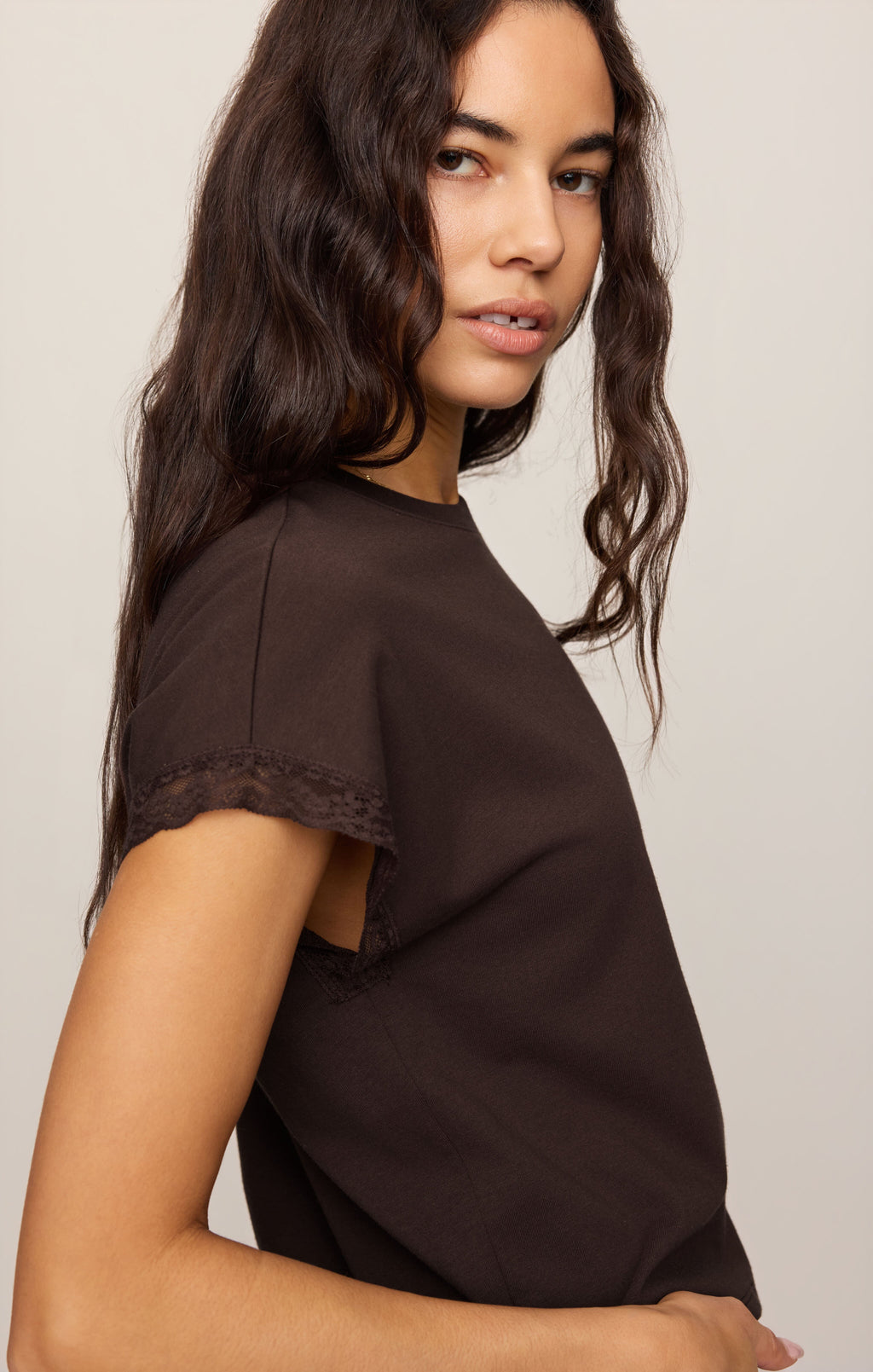 Marika Lace Trim Muscle Tee