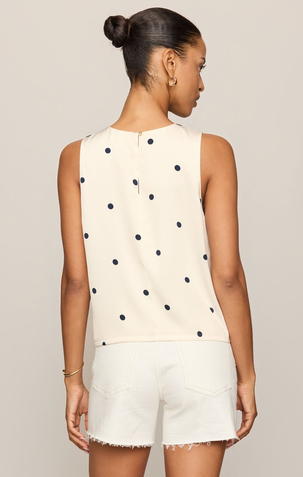 Alice Satin Dot Sleeveless Top