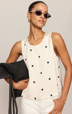 Alice Satin Dot Sleeveless Top