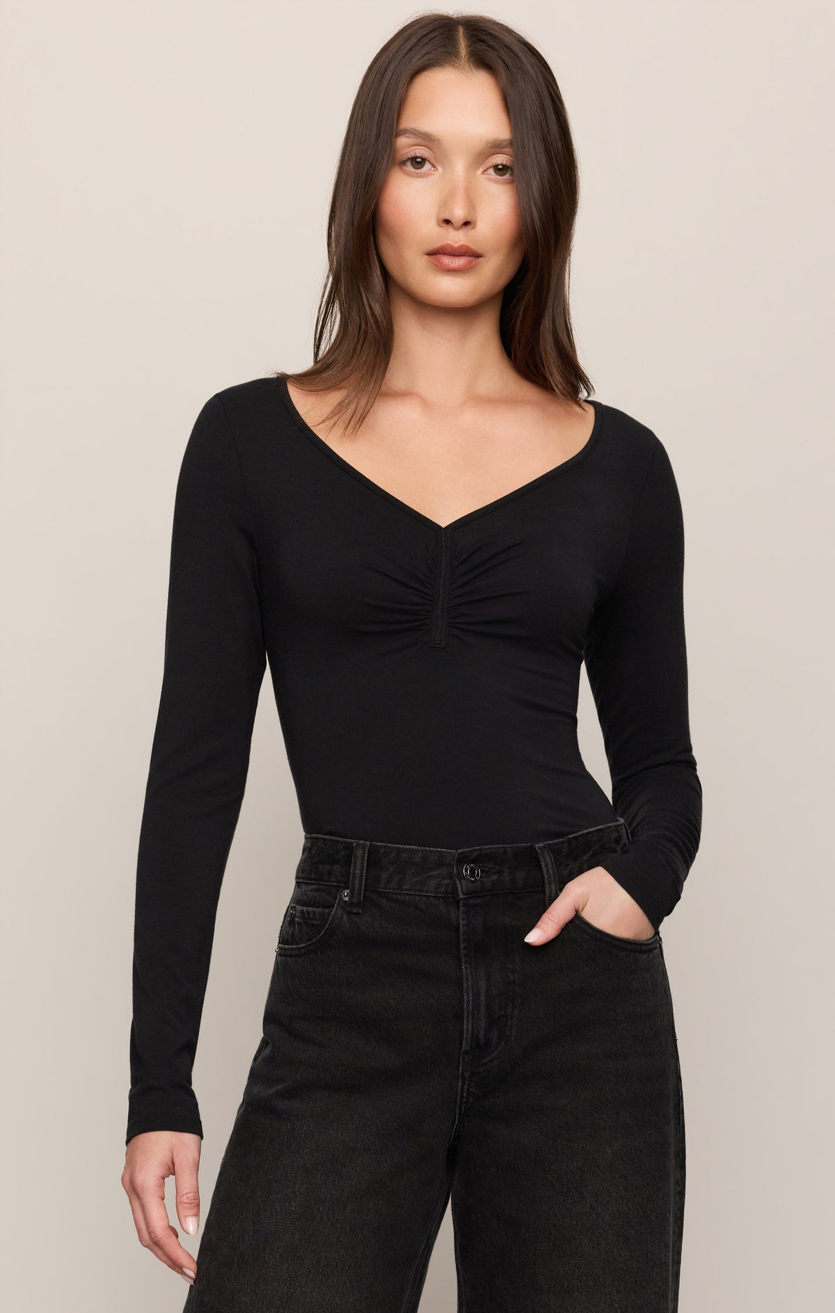 No Regrets Ruched Long Sleeve Top