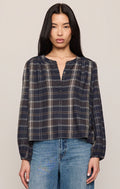 Autumn Plaid Henley Blouse