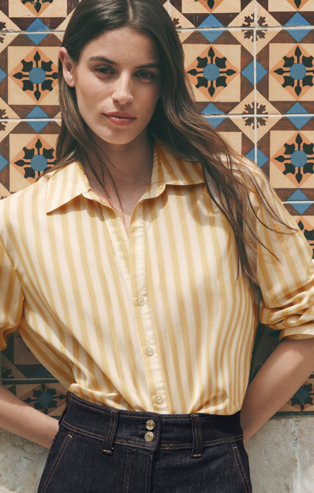 Golden Haven Stripe Button Up