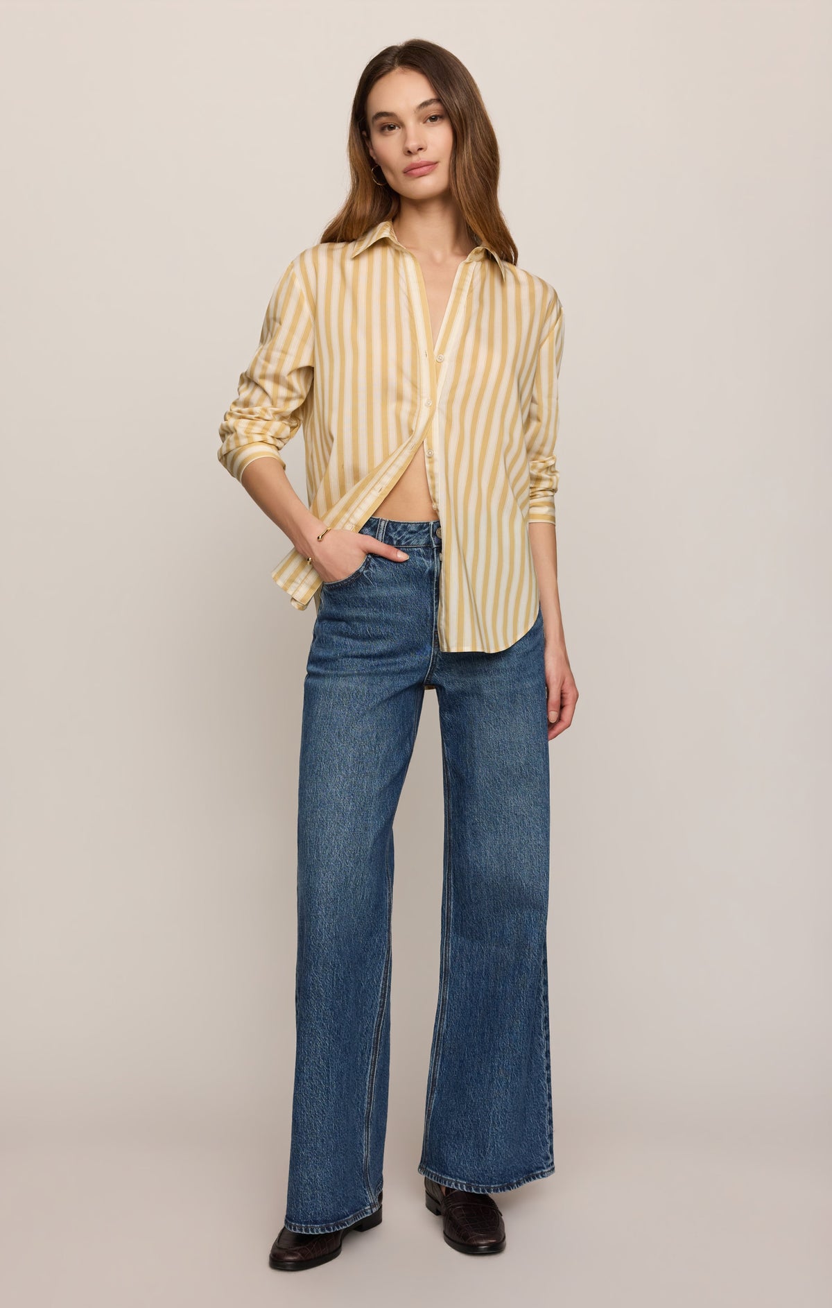 Golden Haven Stripe Button Up