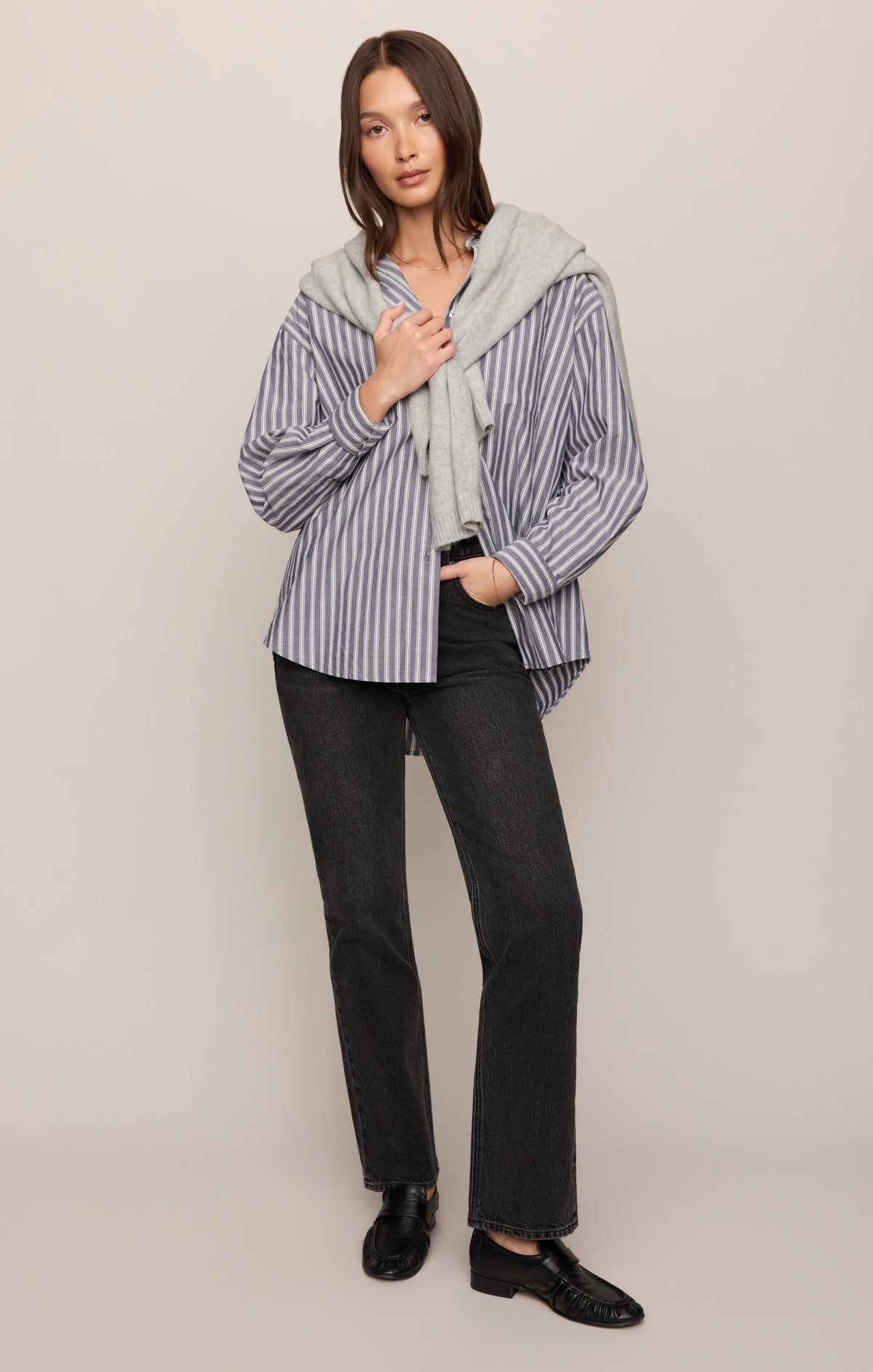 The Gallery Striped Button Up