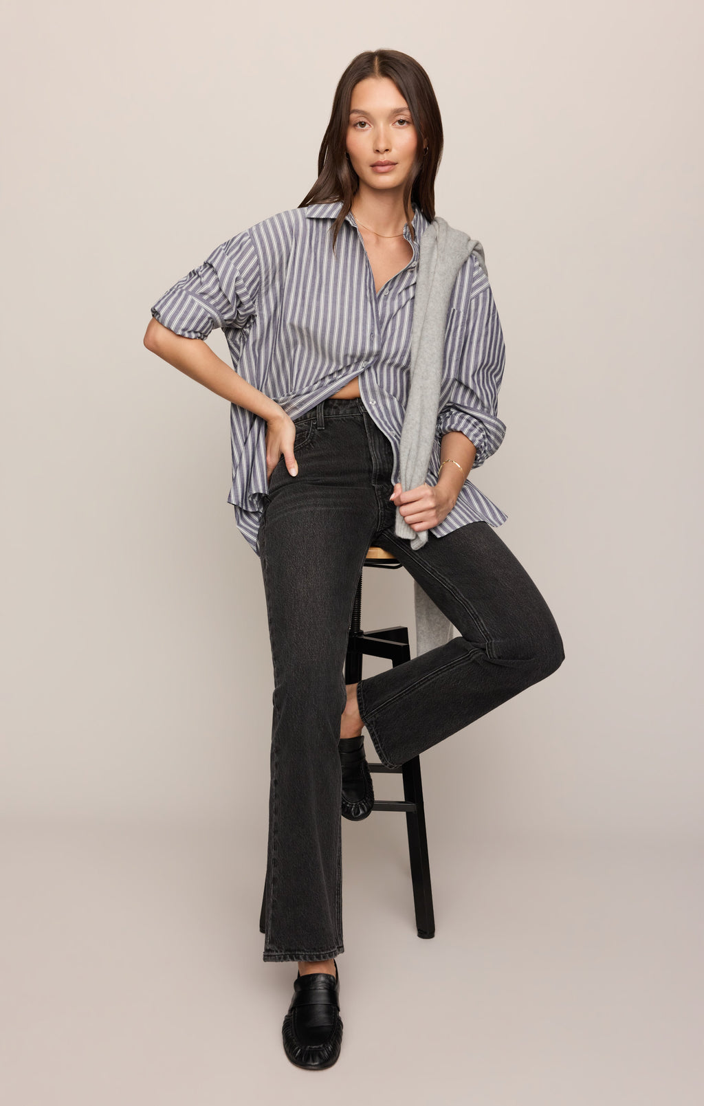 The Gallery Striped Button Up