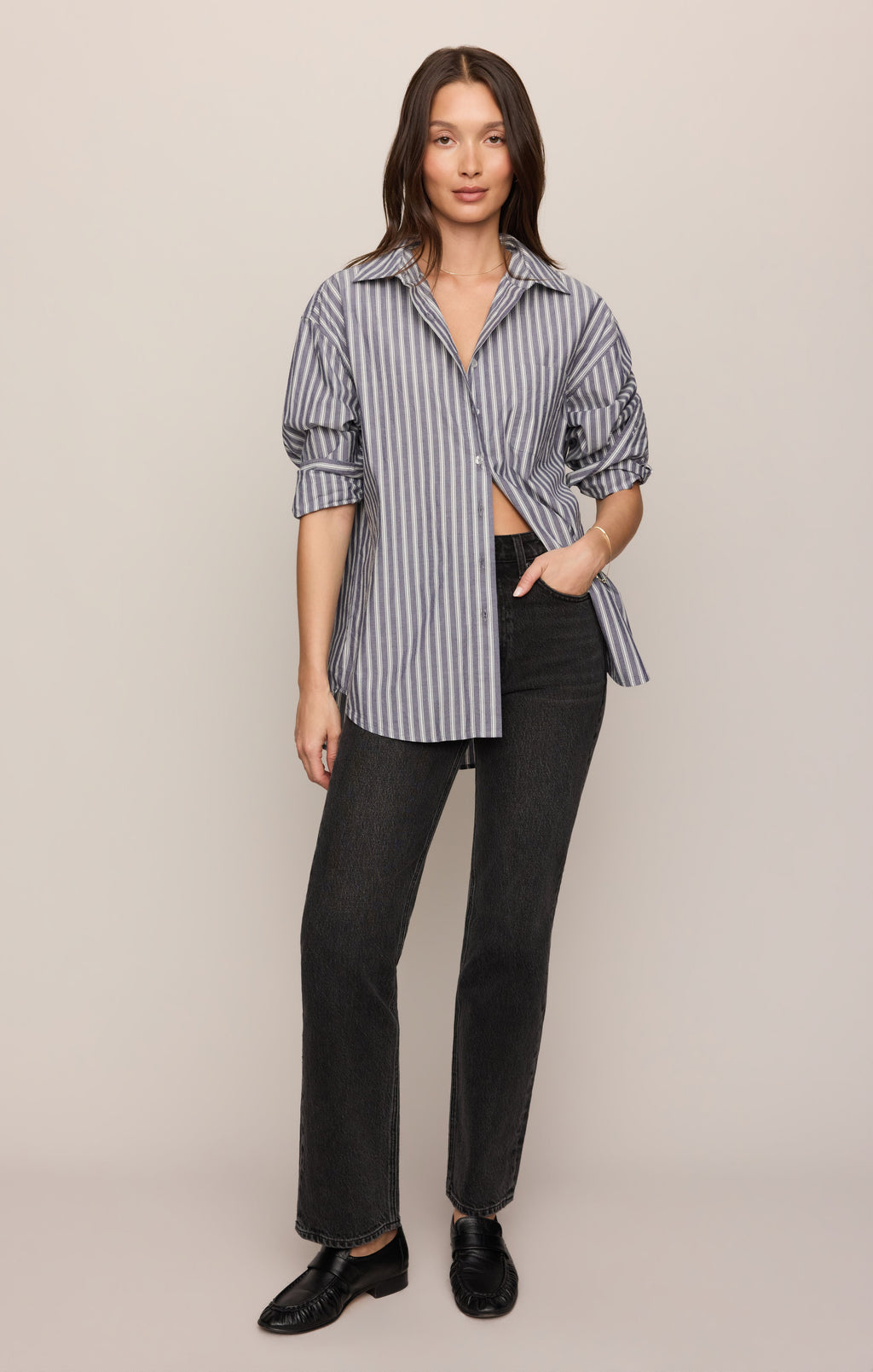 The Gallery Striped Button Up