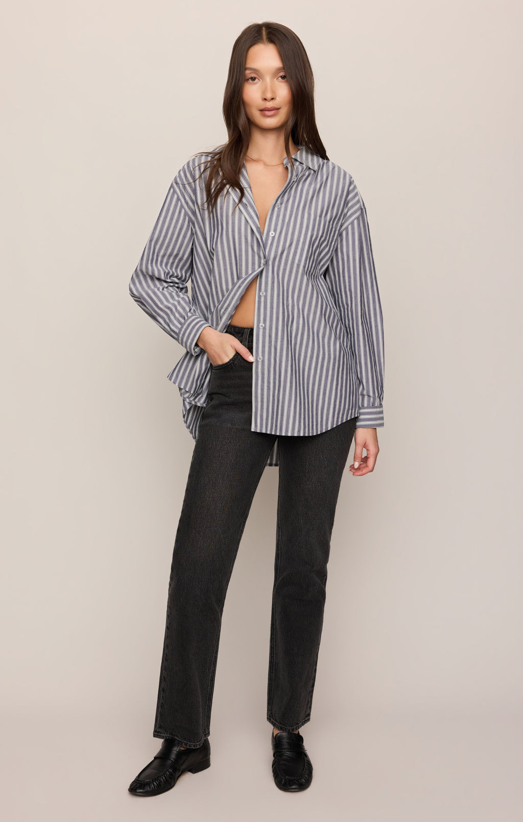 The Gallery Striped Button Up