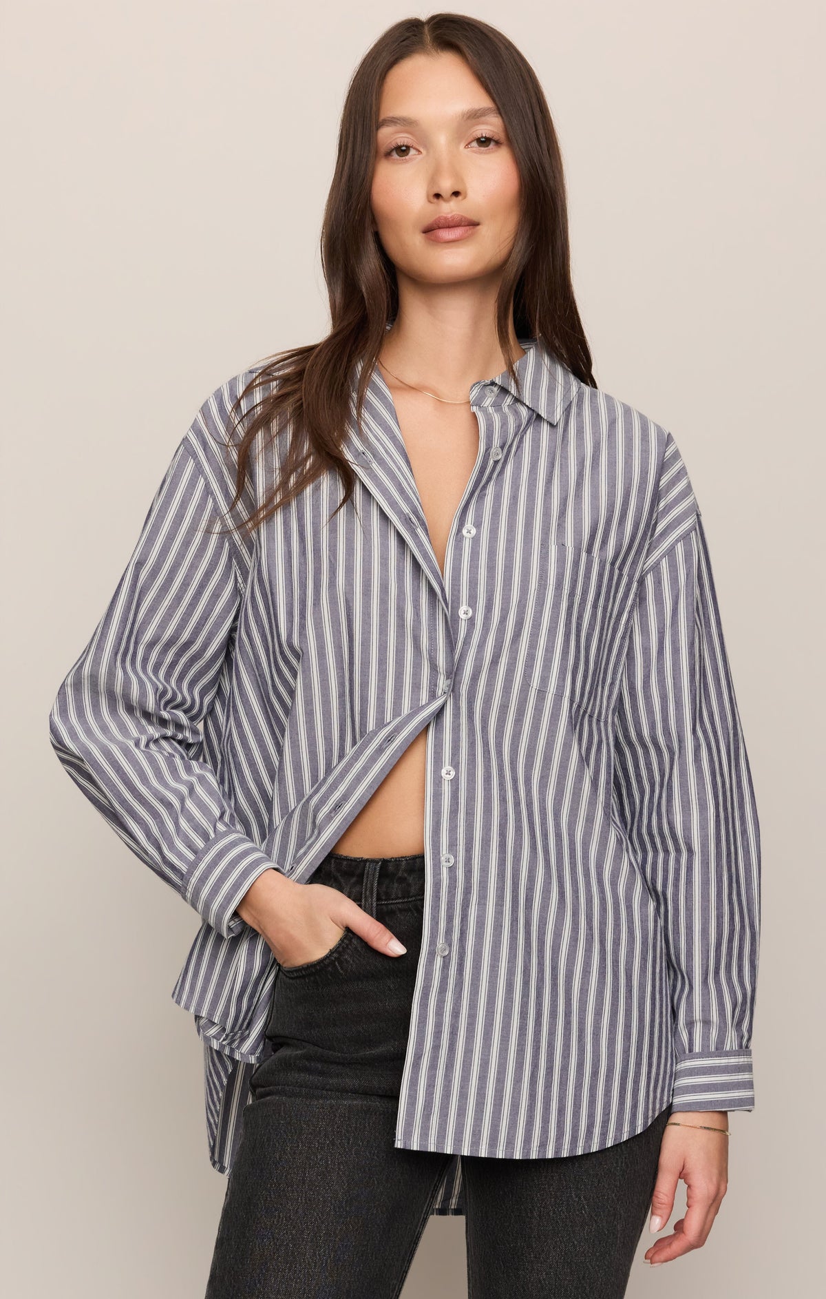 The Gallery Striped Button Up