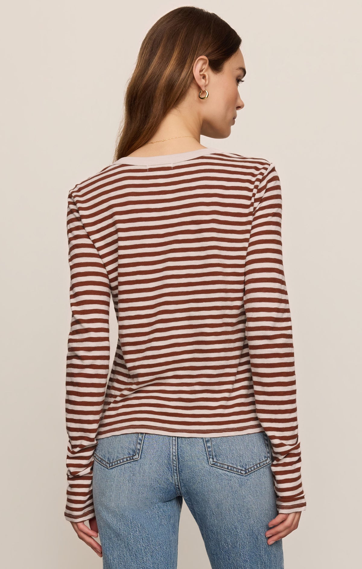 Junie Long Sleeve Stripe Slub Tee