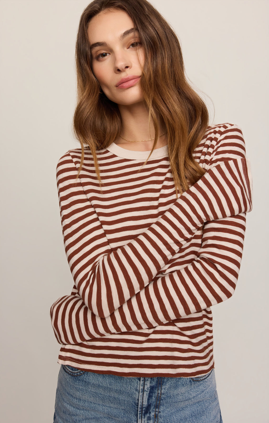 Junie Long Sleeve Stripe Slub Tee