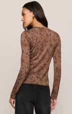 Onyx Snake Long Sleeve Top