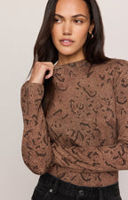 Onyx Snake Long Sleeve Top