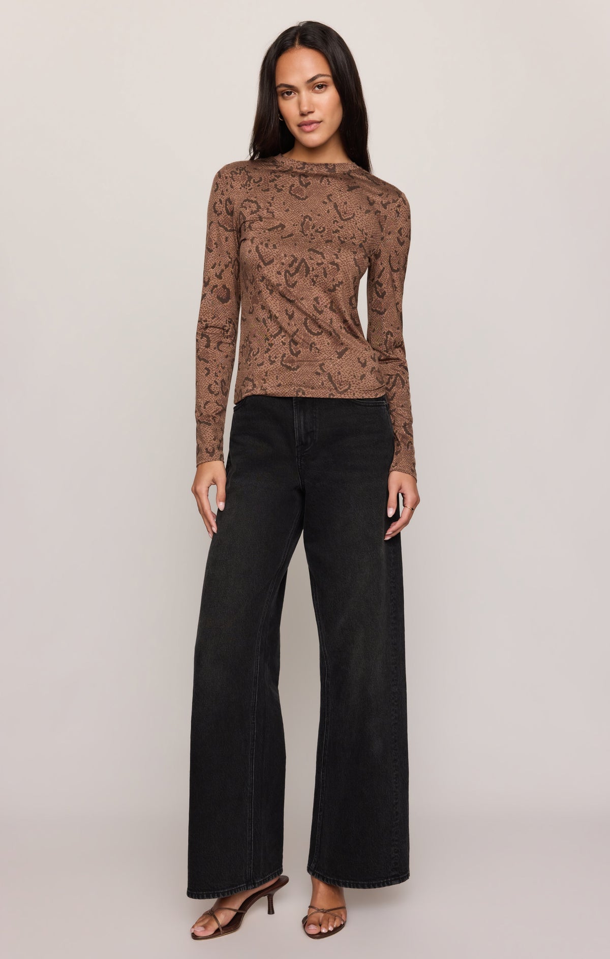 Onyx Snake Long Sleeve Top