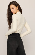 Hattie Silky Rib Mock Neck Top
