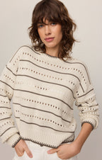 Darby Stripe Pointelle Sweater