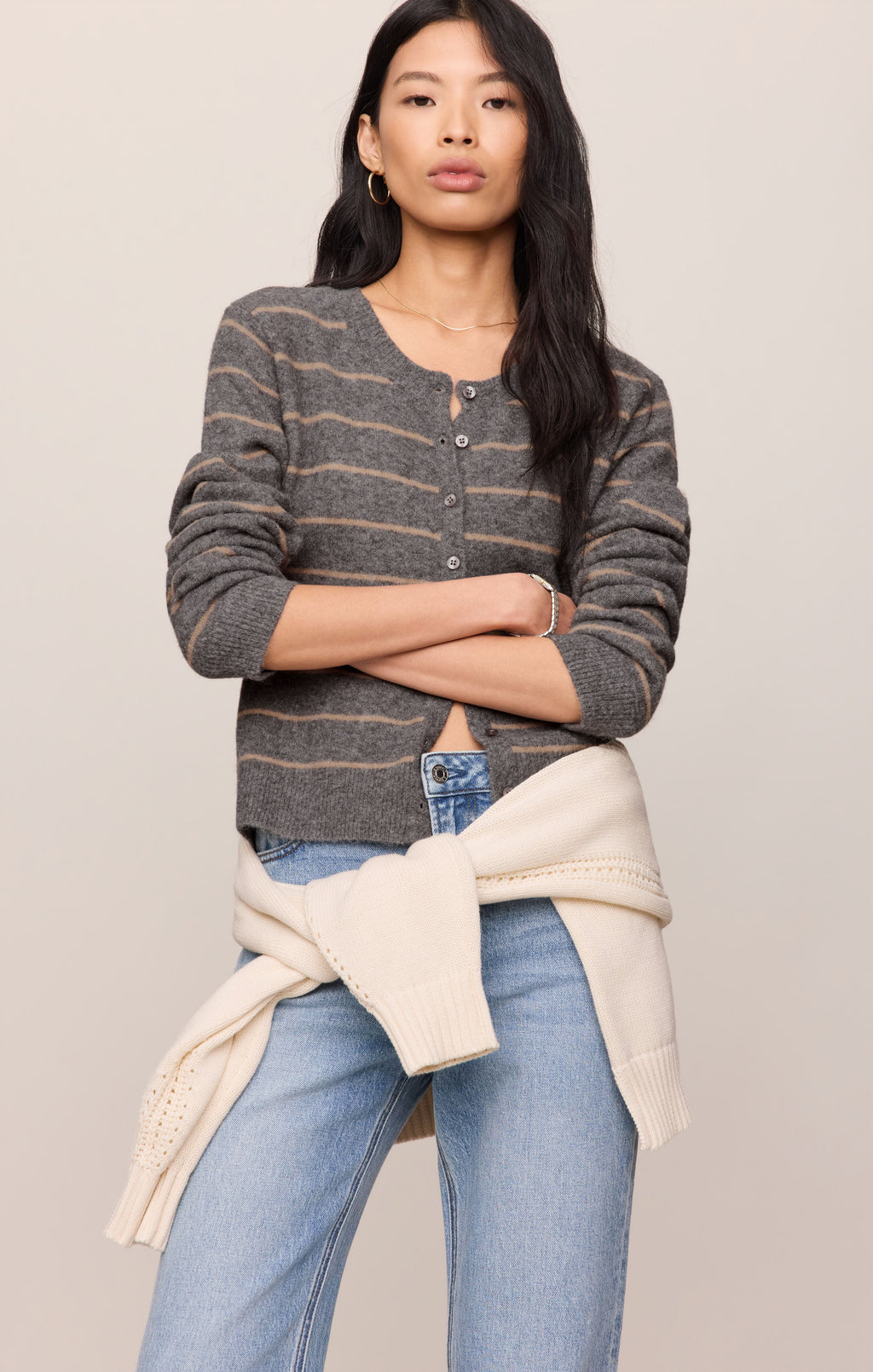 Medina Cozy Stripe Cardigan
