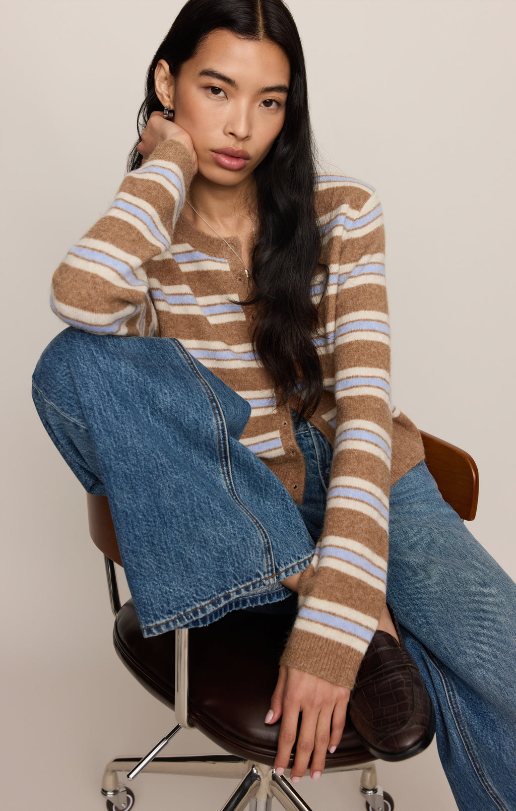 Medina Cozy Stripe Cardigan